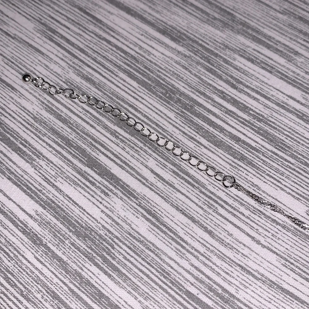Crystal Ball Silver Necklace 24-27 inches long